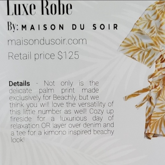 Maison Du Soir M/L Magnolia Kimono Robe Palm Print - Picture 13 of 14